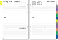 Wkład do planera 2027 A5 6 otworów tygodniowy i miesięczny z zakładkami