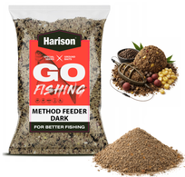 Zanęta wędkarska HARISON 1 kg GO-FISH karp lin karaś - Method Feeder Dark Harison