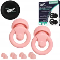 Zatyczki do uszu stopery do spania Medi Sleep rozmiar XS / S / M / L różowe