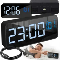 ZEGAR ELEKTRONICZNY BUDZIK LED NOWOCZESNY DESIGN WYSOKA FUNKCJONALNOŚĆ