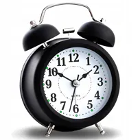 ZEGAR RETRO BUDZIK KLASYCZNY ALARM ZEGAREK Z KOWADEŁKIEM METALOWY GŁOŚNY
