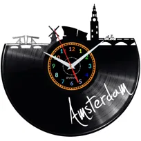 Zegar Ścienny Z Płyty Winylowej Amsterdam Miasto Niderlandy Prezent Dla Niej I Dla Niego Marka Evevo