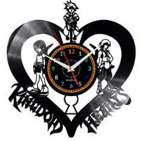 Zegar Ścienny Z Płyty Winylowej Kingdom Hearts Motyw Gra Fantasy Disney Retro Winyl Designerski Dekoracyjny Marka Evevo