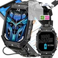Zegarek męski Czarny smartwatch RUBICON BATERIA 1000 mAh PRO WATCH