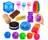 Zestaw 13szt Gniotków Antystres Dumpling Squishy Kostka Miś Ser Masło