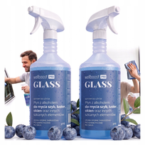 Zestaw 2 szt Płyn do Mycia Szyb Luster Okien Bez Smug Wellboost Pro Glass