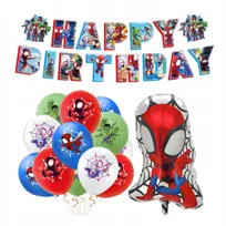 Zestaw Balonów Spidey Spiderman Baner Happy Birthday Balony Na Urodziny Hel