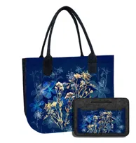 Zestaw Bertoni duża torba filcowa Lady XL Midnight + organizer