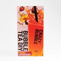 Zestaw bubble tea DIY CrazyBubble MANGO-TRUSKAWKA popping kulki syrop sok