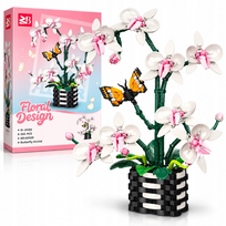 Zestaw Klocków Orchidea Motylkowa 582 Elementy Kwiaty 6+