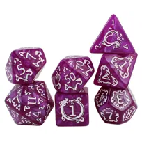 Zestaw Kości RPG DnD Pathfinder Fioletowe Smoki Akryl Prezent dla gracza