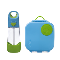 Zestaw Mini Lunchbox + Butelka tritanowa ze słomką 450 ml, Ocean Breeze, b.box