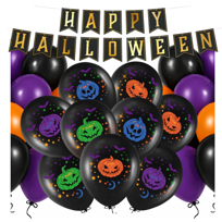 Zestaw na Halloween Dynie kolorowe Baner Girlanda papierowa dekoracje
