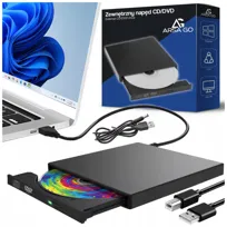 ZEWNĘTRZNY NAPĘD CD / DVD NAGRYWARKA PRZENOŚNY DO LAPTOPA KOMPUTERA USB CDR