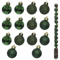 Zielone bombki choinkowe plastikowe Nietłukące ozdoby - 14 szt.3 cm