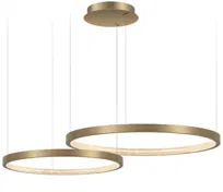 Zing Ring Double 60 B - żyrandol LED 60cm dwa pierścienie złoty mosiądz