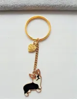 Złoty Breloczek Brelok Do Kluczy Pies Corgi
