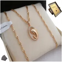 Złoty Łańcuszek + Medalik Matka Boska / Maryja 18K / Naszyjnik Damski 70 Cm