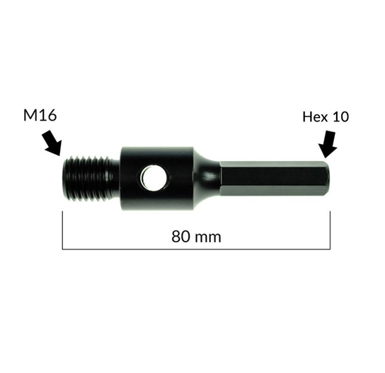 Adapter M16 / Hex10 80 mm TITANIUM TITANIUM