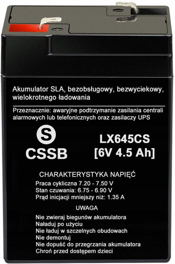 Akumulator żelowy CSSB 6V 4.5Ah CSSB