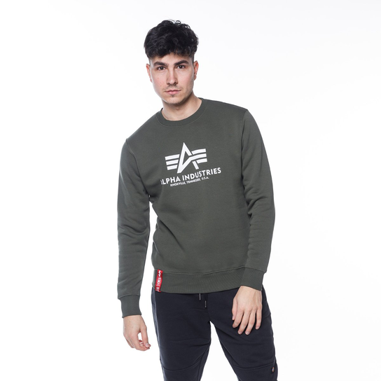 Alpha Industries Basic Sweater Dark Olive - L Alpha Industries