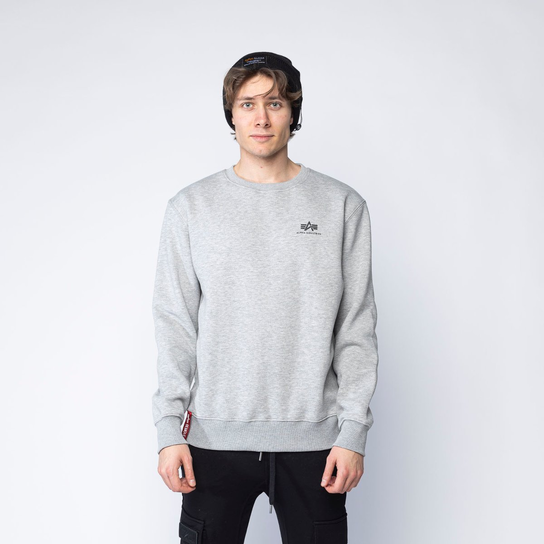 Alpha Industries Basic Sweater Small Logo grey Heather - L Alpha Industries