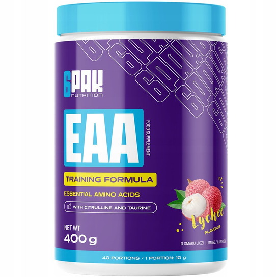 Amino Eaa 400G Premium Aminokwasy Kompleks Bcaa Regeneracja Mięśnie Masa 6PAK NUTRITION
