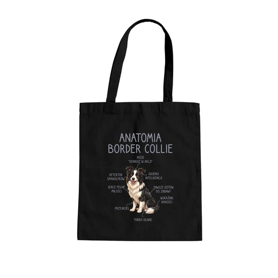 Anatomia border collie - torba na prezent Koszulkowy
