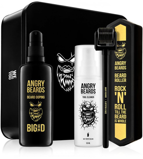 Angry Beards Zestaw Beard Roller i Doping do brody Angry Beards