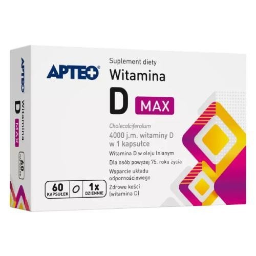 APTEO Witamina D max, 60 kapsułek APTEO