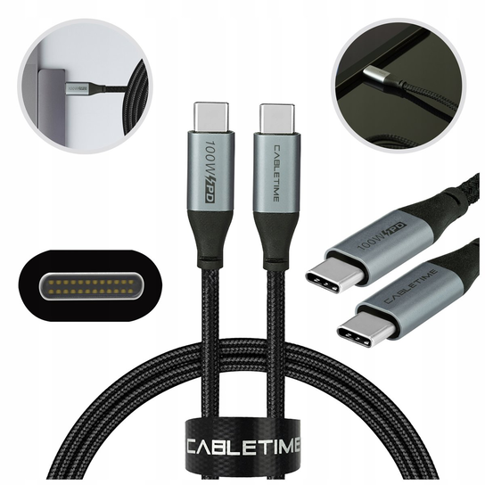 AUDA Kabel USB-C typ-C Quick Charge 4.0 PD 100W 1m Auda