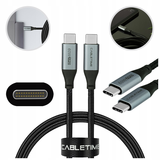 AUDA Kabel USB-C typ-C Quick Charge 4.0 PD 60W 1m Auda