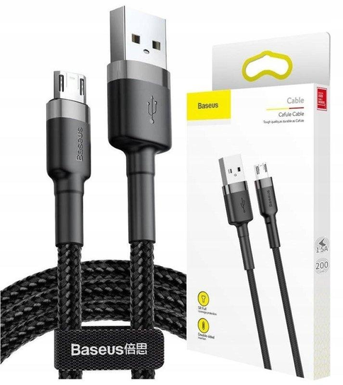 BASEUS Długi Kabel USB do Micro USB 2m do Ładowarki Szybkiego Ładowania QC Baseus