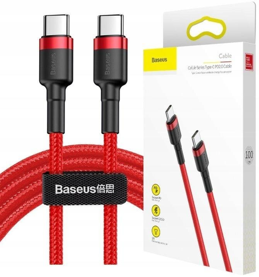 BASEUS Kabel USB -C PD 60W do Ładowarki Quick Charge 1m Szybki Android Auto Baseus