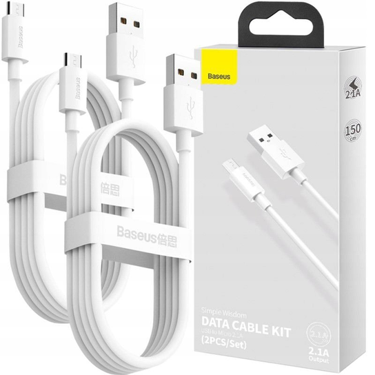 BASEUS SIMPLE WISDOM 2X KABEL MICRO-USB 2.1A 150CM Baseus