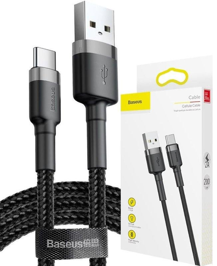 BASEUS Szybki Kabel USB USB-C 2m 200cm w Oplocie obsługuje Android Auto Baseus