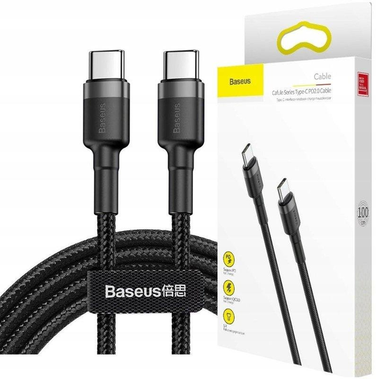 BASEUS Szybki Mocny Kabel USB -C do Ładowarki Quick Charge 1m czarny 100cm Baseus