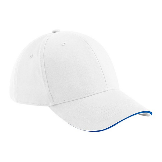 Beechfield Athleisure 6 Panel Cap (OS / Biały) Beechfield