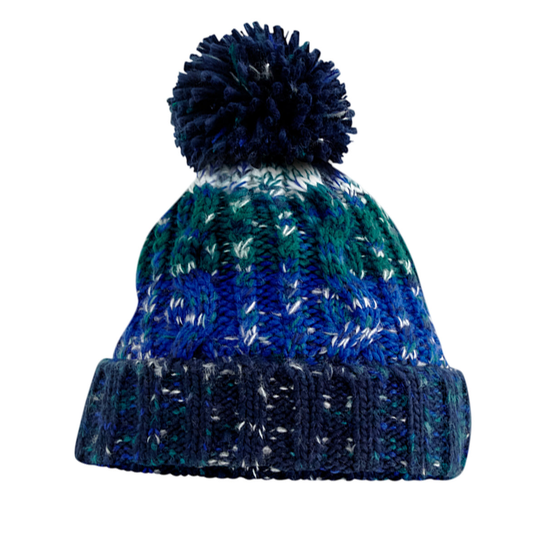 Beechfield Corkscrew Pom Pom Beanie (OS / Niebieski) Beechfield