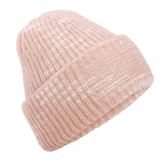 Beechfield Patch Chunky Knit Beanie (OS / Jasnoróżowy) Beechfield