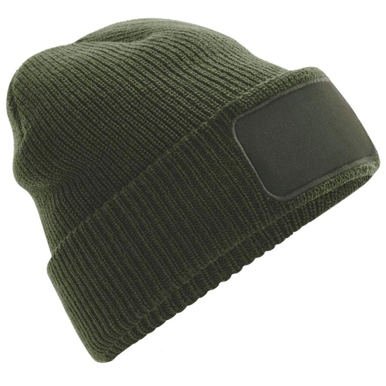 Beechfield Thinsulate Printer Patch Beanie (OS / Oliwkowy) Beechfield