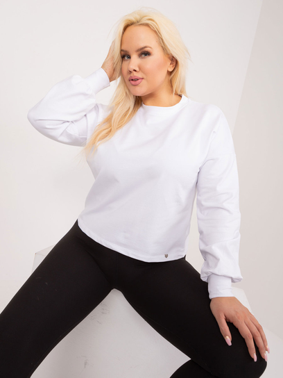 Biała bluza plus size Florentia-3XL Basic Feel Good