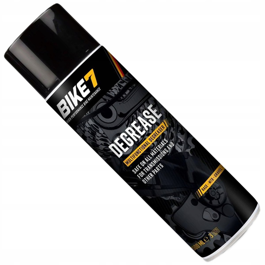 BIKE 7 DEGREASE ODTŁUSZCZACZ DO ŁAŃUCHA NAPĘDU ROWERU 500 ml SPRAY WYDAJNY Bike7