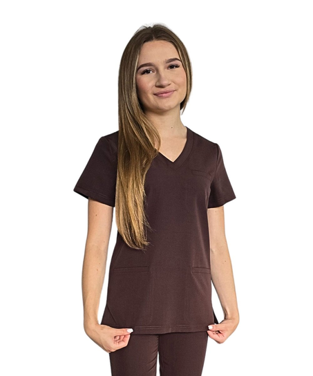 Bluza medyczna czekoladowa basic premium roz. S M&C