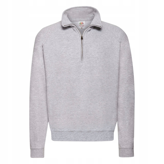 Bluza Męska Zip Neck Sweat Heather Grey r. L FRUIT OF THE LOOM