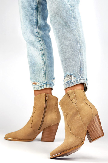 Botki Model A5618-8BE Beige - PRIMO - 39 PRIMO Inna marka