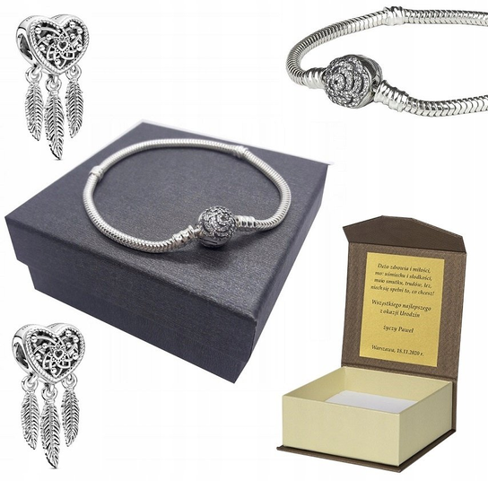 Bransoleta modułowa 18cm do CHARMS + B48 GLOBAL SILVER