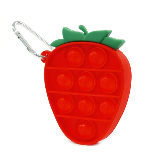 Brelok mini truskawka push bubble pop it bąbelki Midex
