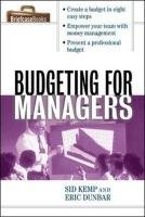 Budgeting for Managers Kemp Sid