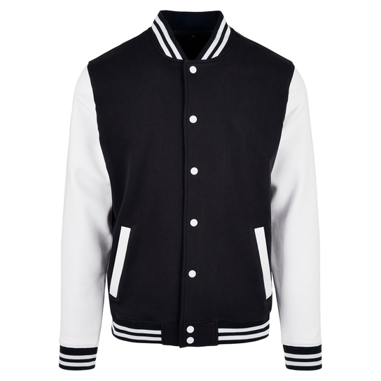 Build Your Brand Męska Kurtka Basic Varsity (M / Czarny) Build Your Brand